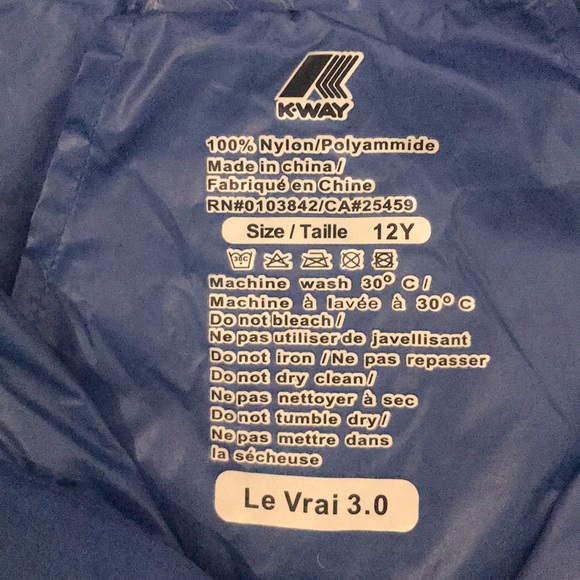 K-Way Blue Rain Jacket. - Picture 4 of 5